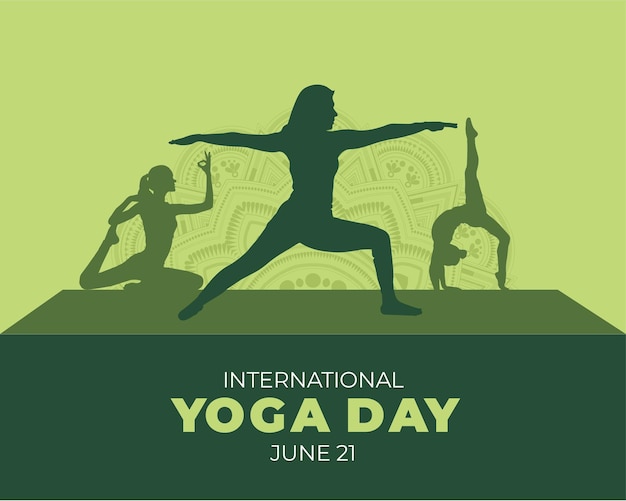 Green international day of yoga illustration Vector Design