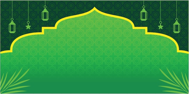 Banner di sfondo islamico verde