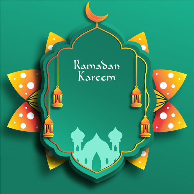 Green Islamic badge to make greetings