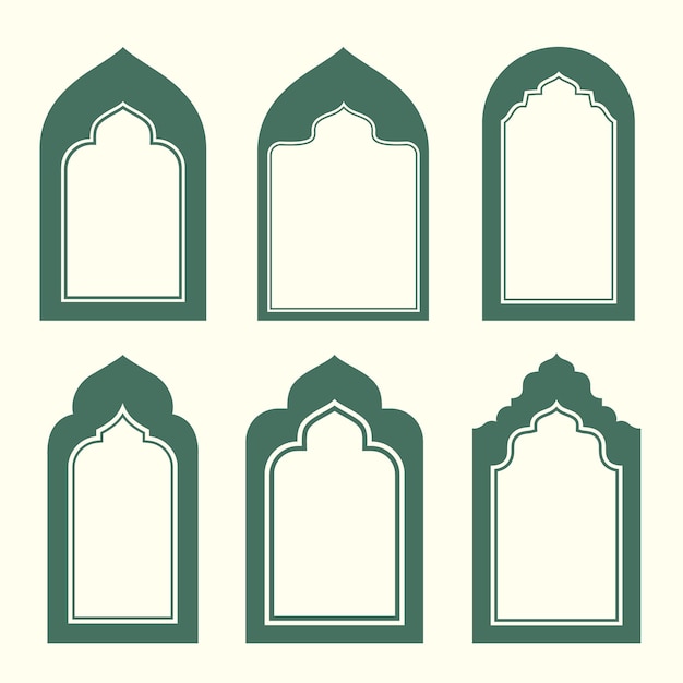 Vector green islamic ramadan shape collection