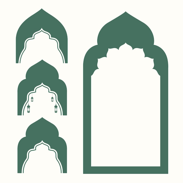 Vector green islamic shape collection