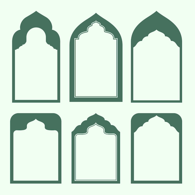 Green Islamic Shape Outline Collection