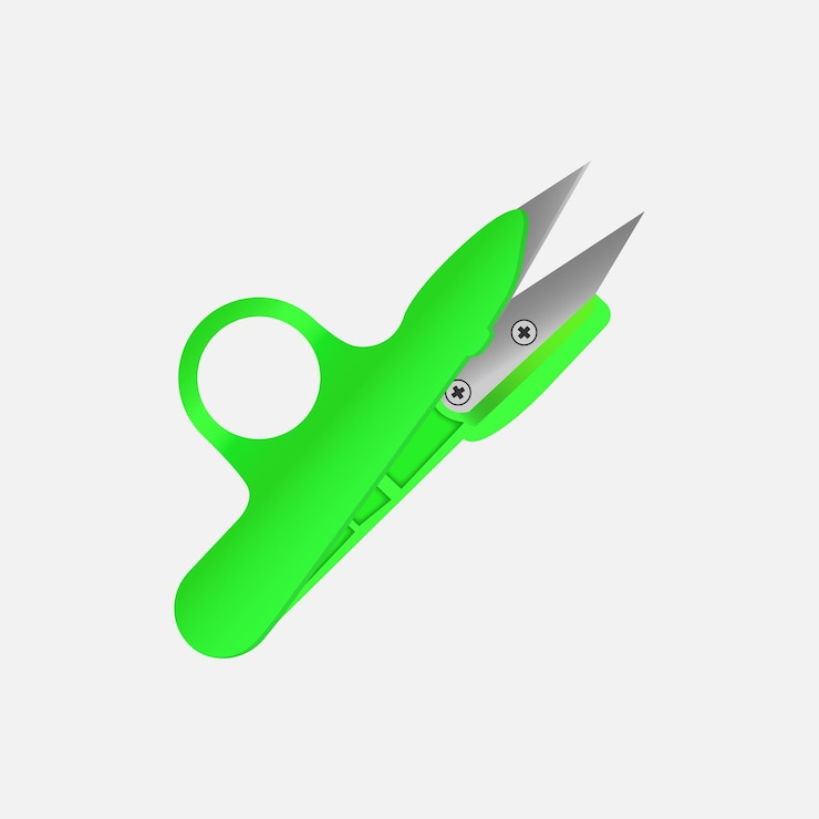 Vector green isolated eagle yarn scissors vector illustration