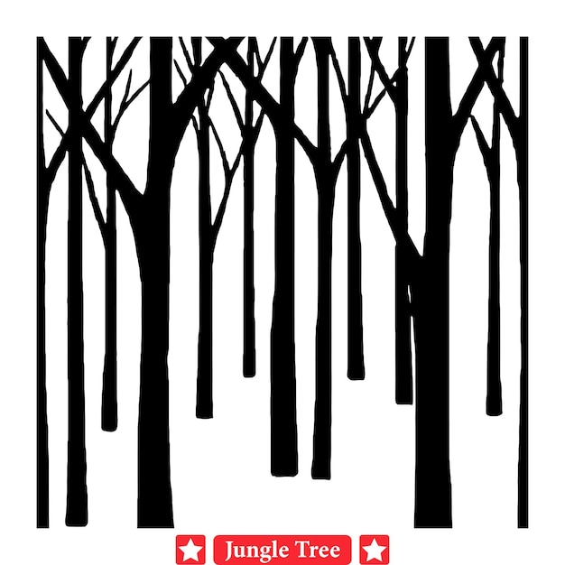 Green Jungle Canopy Authentic Jungle Tree Silhouette Assortment