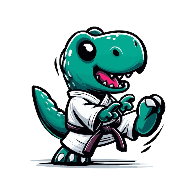 Vector green karate trex