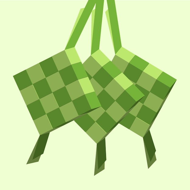 Green Ketupat Illustration