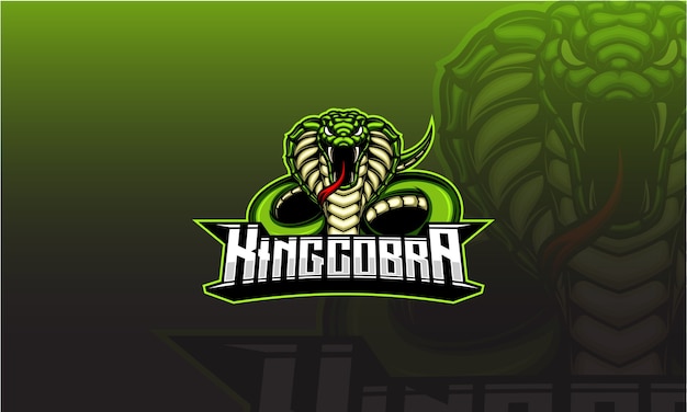 Vector green king cobra mascot