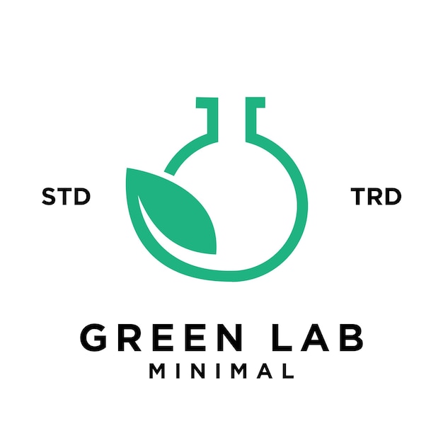 Vector green lab leaf logo icon design illustration