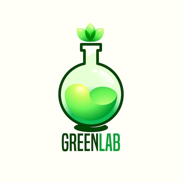 Vettore modello di logo di laboratorio verde