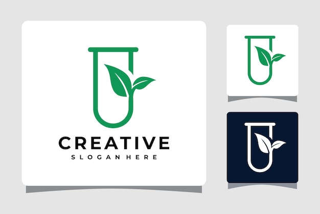 Green laboratory logo template design inspiration