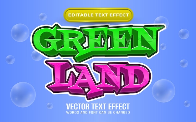 Green land editable text effect