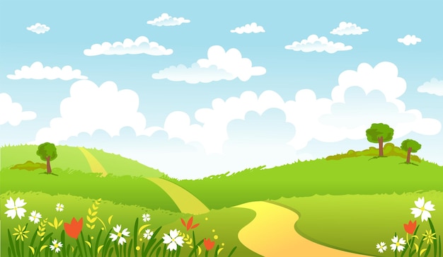 Green Landscape and the road