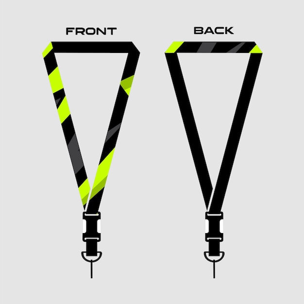 Vector green lanyard template for honey bee company