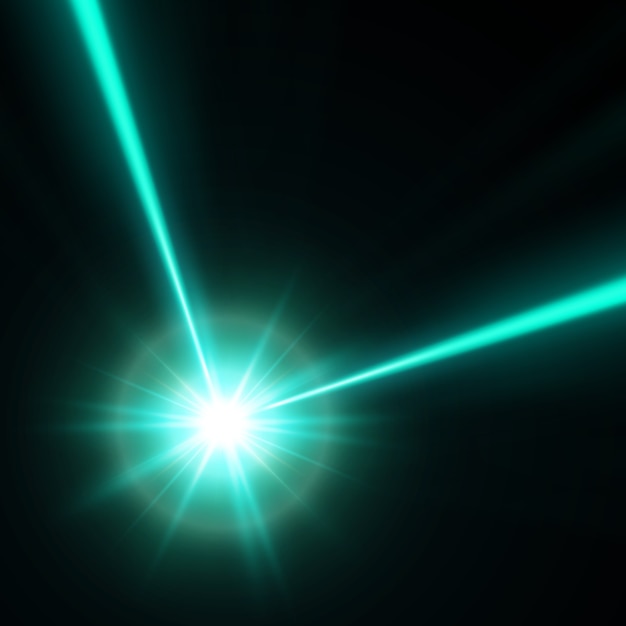 Green laser beam,  illustration