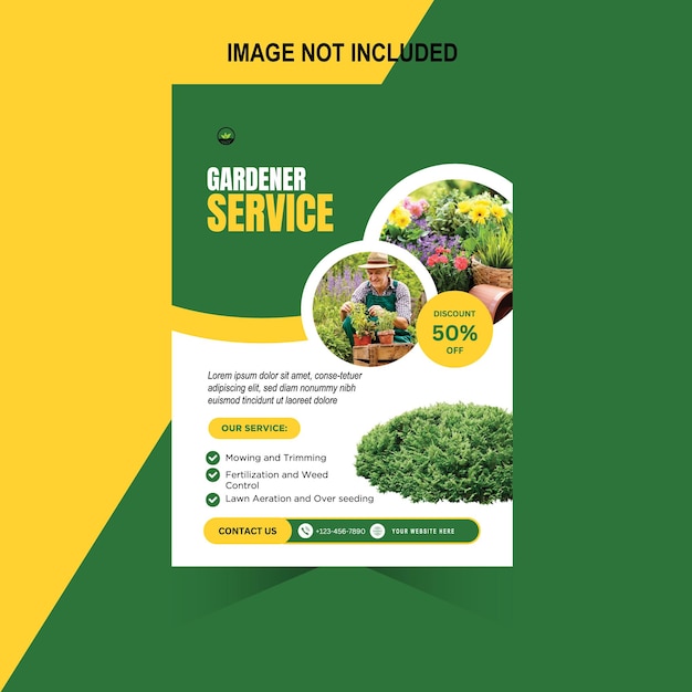 green lawn care flyer template