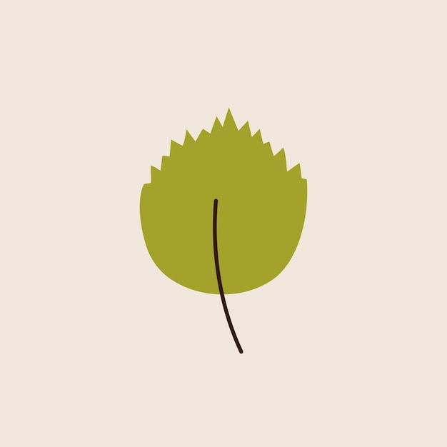 Green leaf. autumn design element. vector illustration