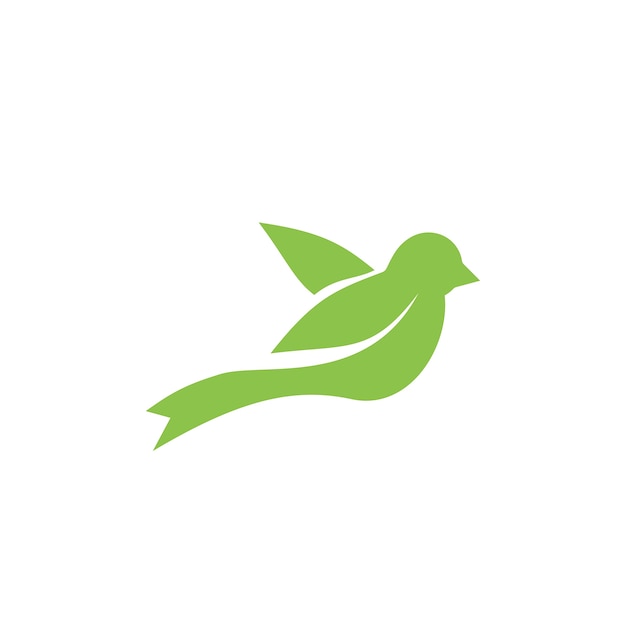 Vector green leaf bird-logo