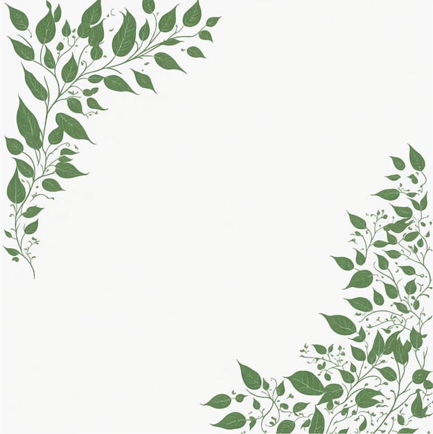 A green leaf border