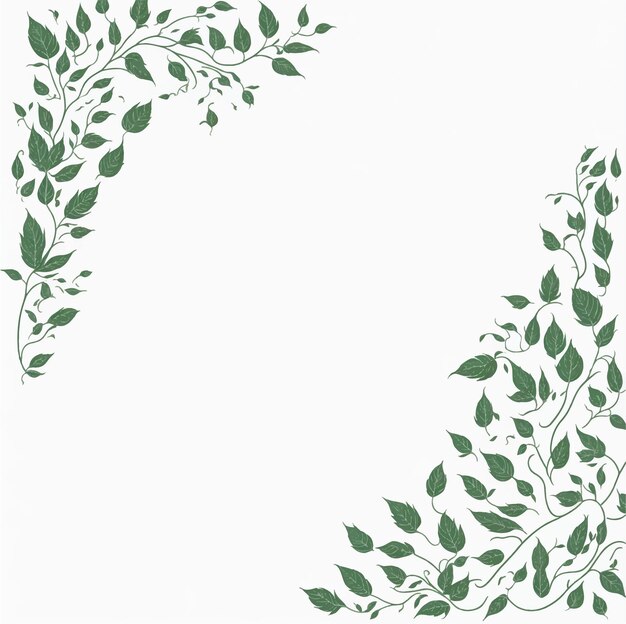 Vector green leaf border