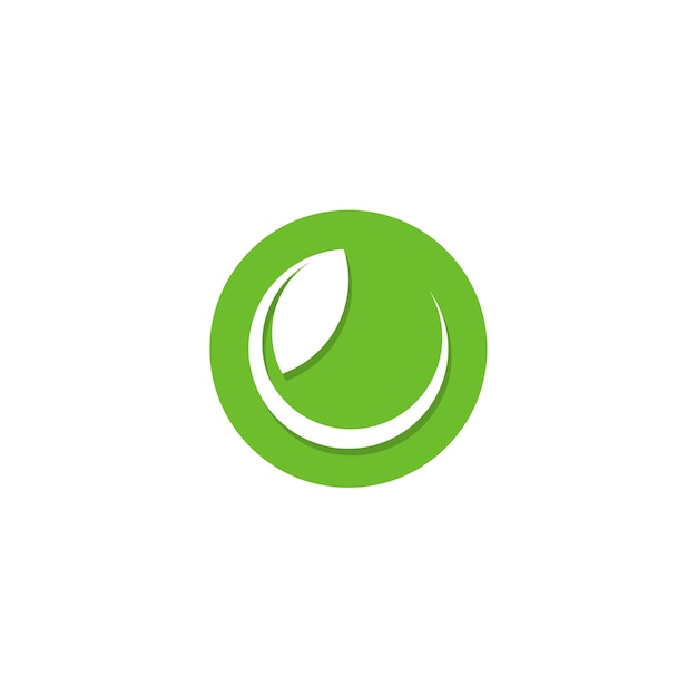 Vettore logo del cerchio foglia verde