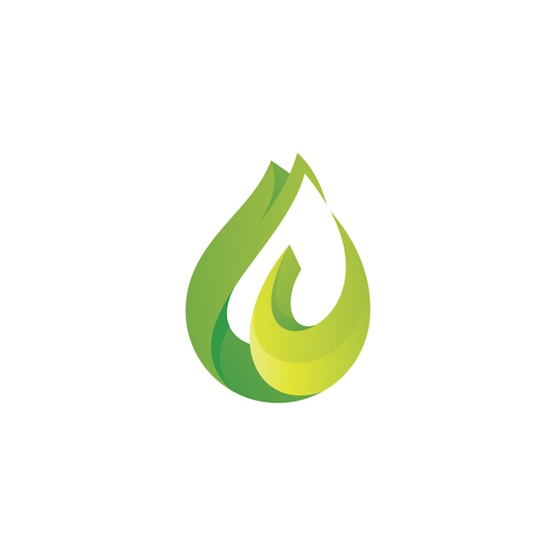 Green leaf and droplet logo