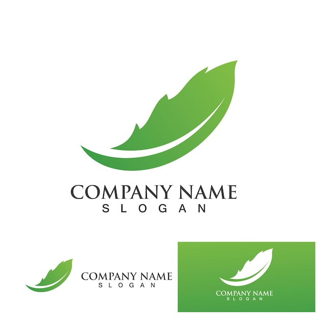 Green leaf ecology Logo nature element