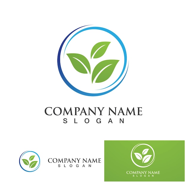 Green leaf ecology Logo nature element