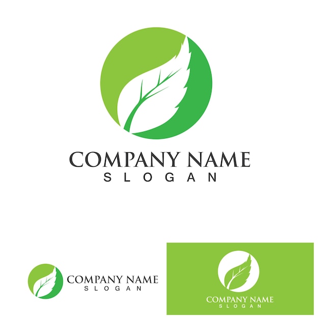 Green leaf ecology Logo nature element