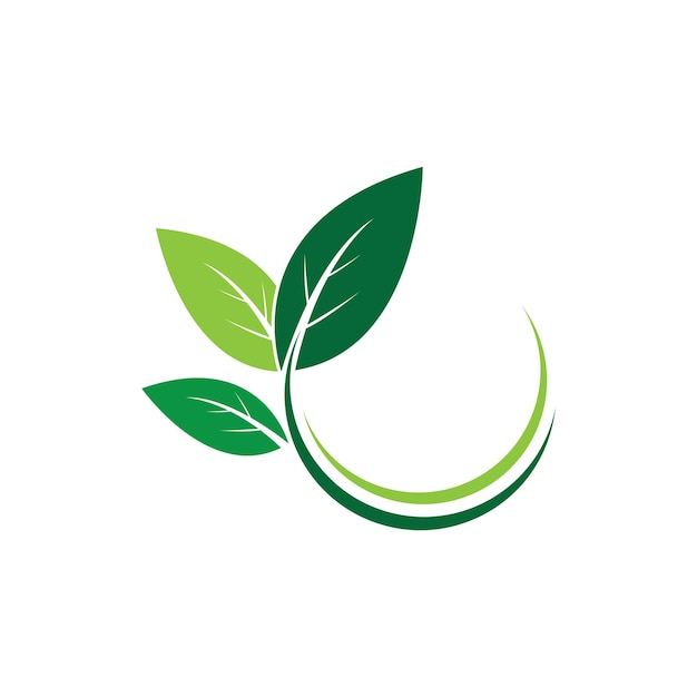 Green leaf ecology nature element vector icon