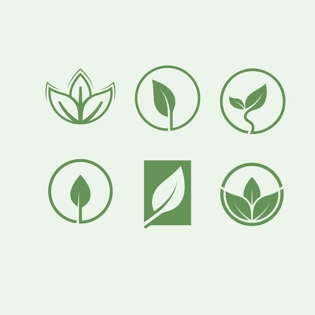 Vector green leaf ecology nature element vector icon