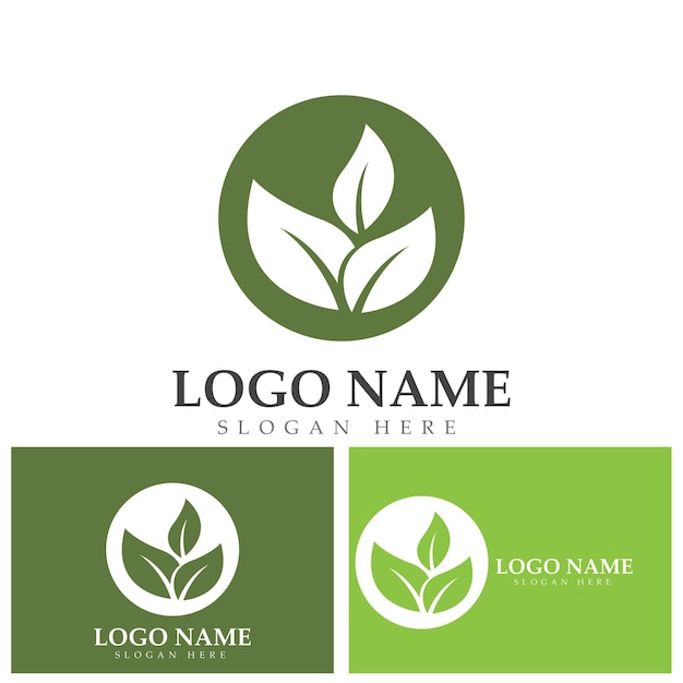 Green leaf ecology nature element vector logo