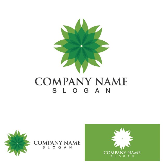 Green leaf ecology nature element vector logo