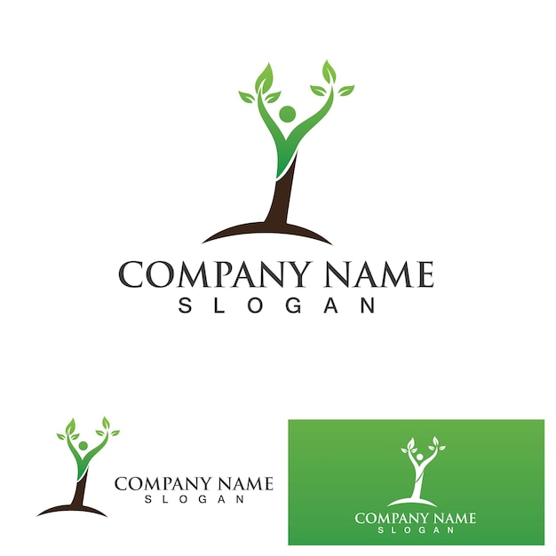 Green leaf ecology nature element vector logo