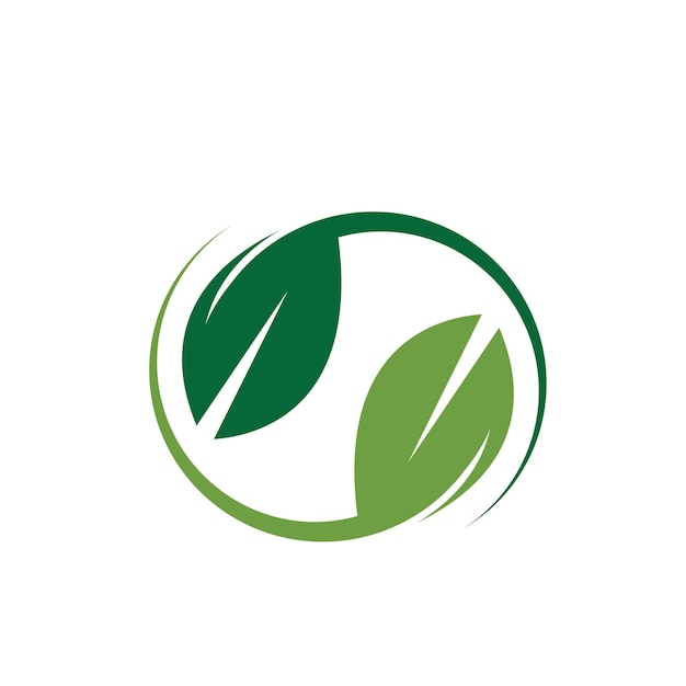 자연 컨셉 디자인 서식 파일의 녹색 잎 요소 아이콘