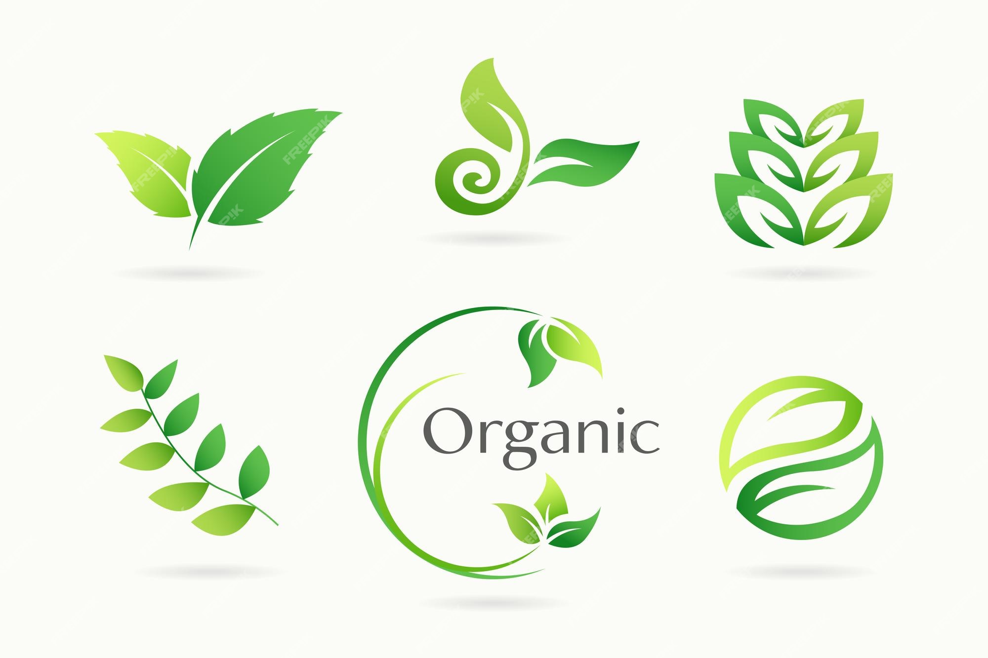 Premium Vector | Green leaf garden botanical and organic logo set