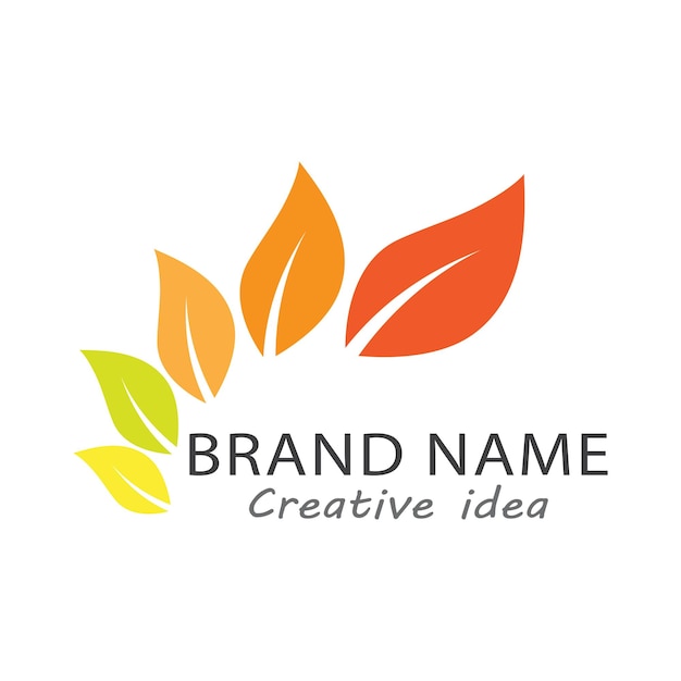 Green leaf illustration nature logo design