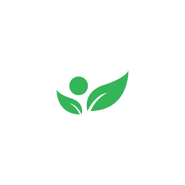 Green leaf illustration nature logo icon flat design