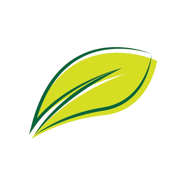 緑の葉のイラスト自然ロゴとシンボル デザイン