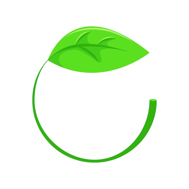 Зеленый лист в форме круглого каркаса