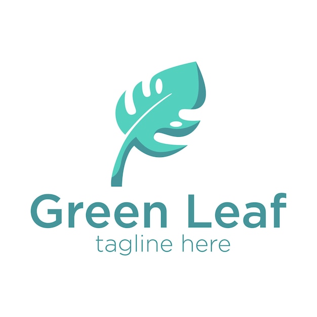 green leaf logo design