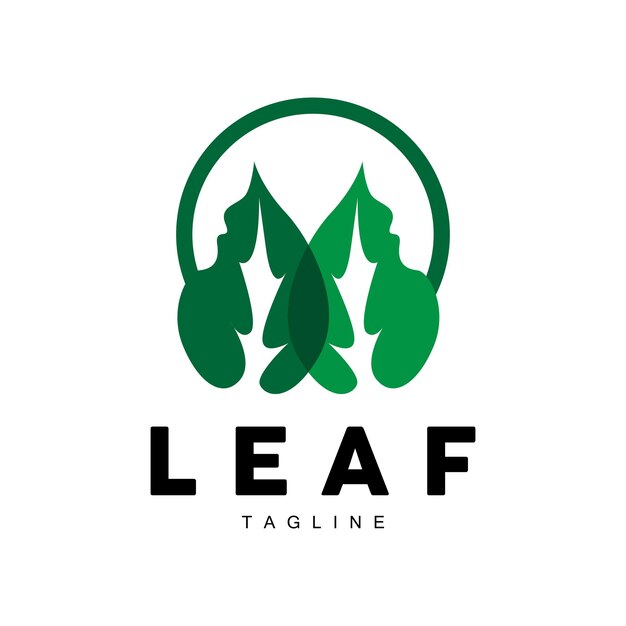 Green leaf logo ecology natural plant vector nature design illustration template icon