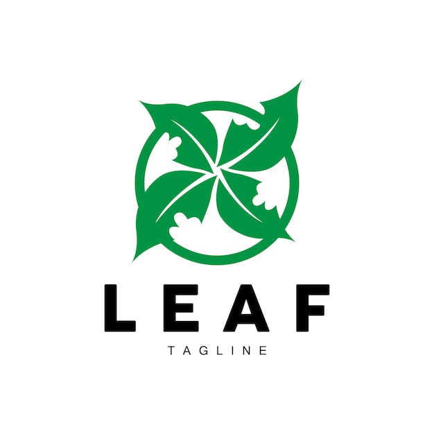 Green leaf logo ecologia pianta naturale vettore natura design illustrazione modello icona