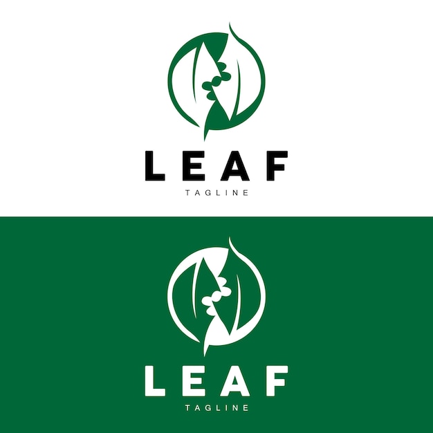 Зеленый Лист Логотип Экологии Природных Растений Вектор Природа Дизайн Иллюстрации Шаблон Значок