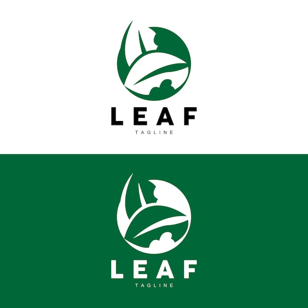 Зеленый Лист Логотип Экологии Природных Растений Вектор Природа Дизайн Иллюстрации Шаблон Значок