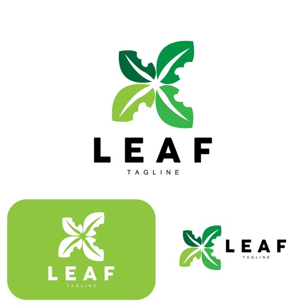 Green leaf logo ecologia pianta naturale vettore natura design illustrazione modello icona