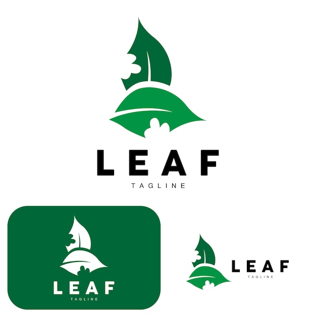 Green leaf logo ecologia pianta naturale vettore natura design illustrazione modello icona