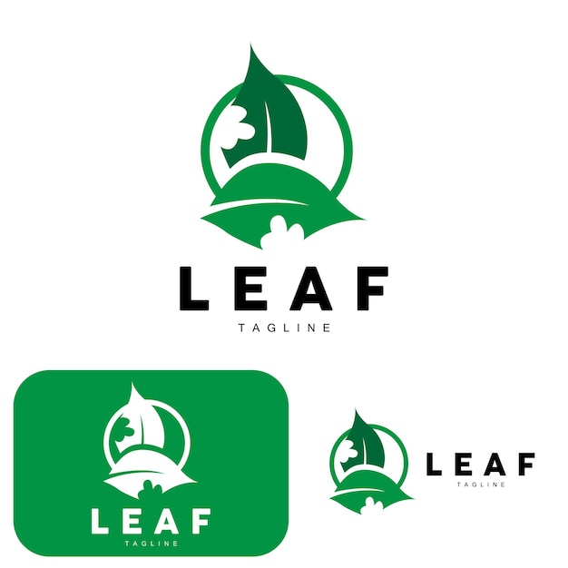 Green leaf logo ecologia pianta naturale vettore natura design illustrazione modello icona