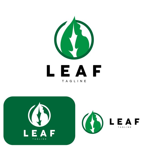 Green leaf logo ecologia pianta naturale vettore natura design illustrazione modello icona