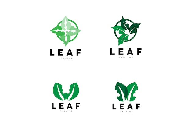 Vettore green leaf logo ecologia pianta naturale vettore natura design illustrazione modello icona