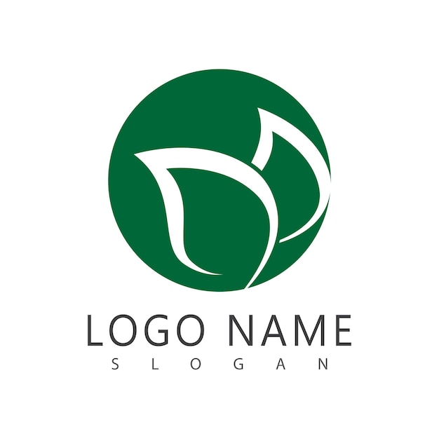 Green leaf logo ecology nature element vector icon